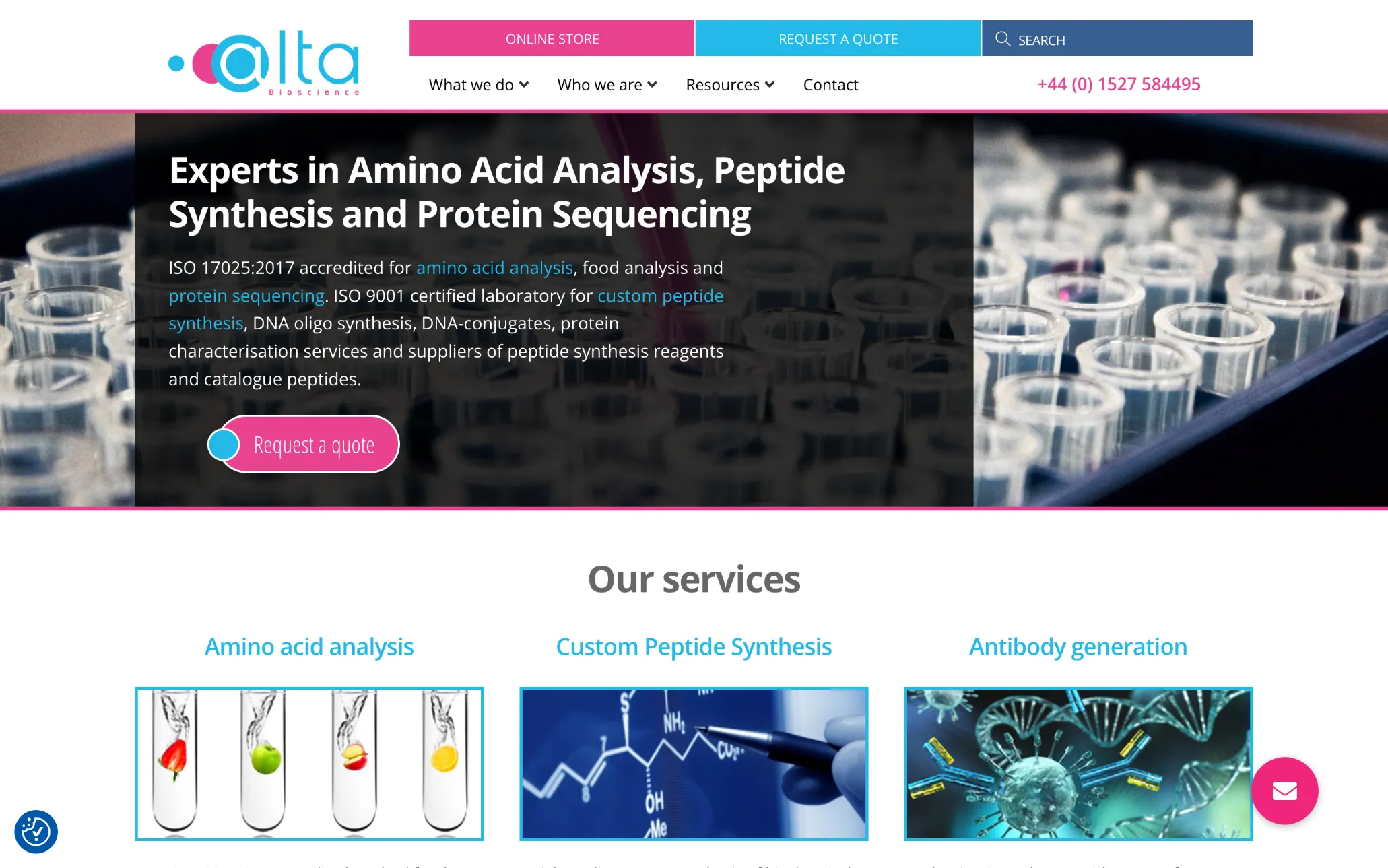 Alta Bioscience website