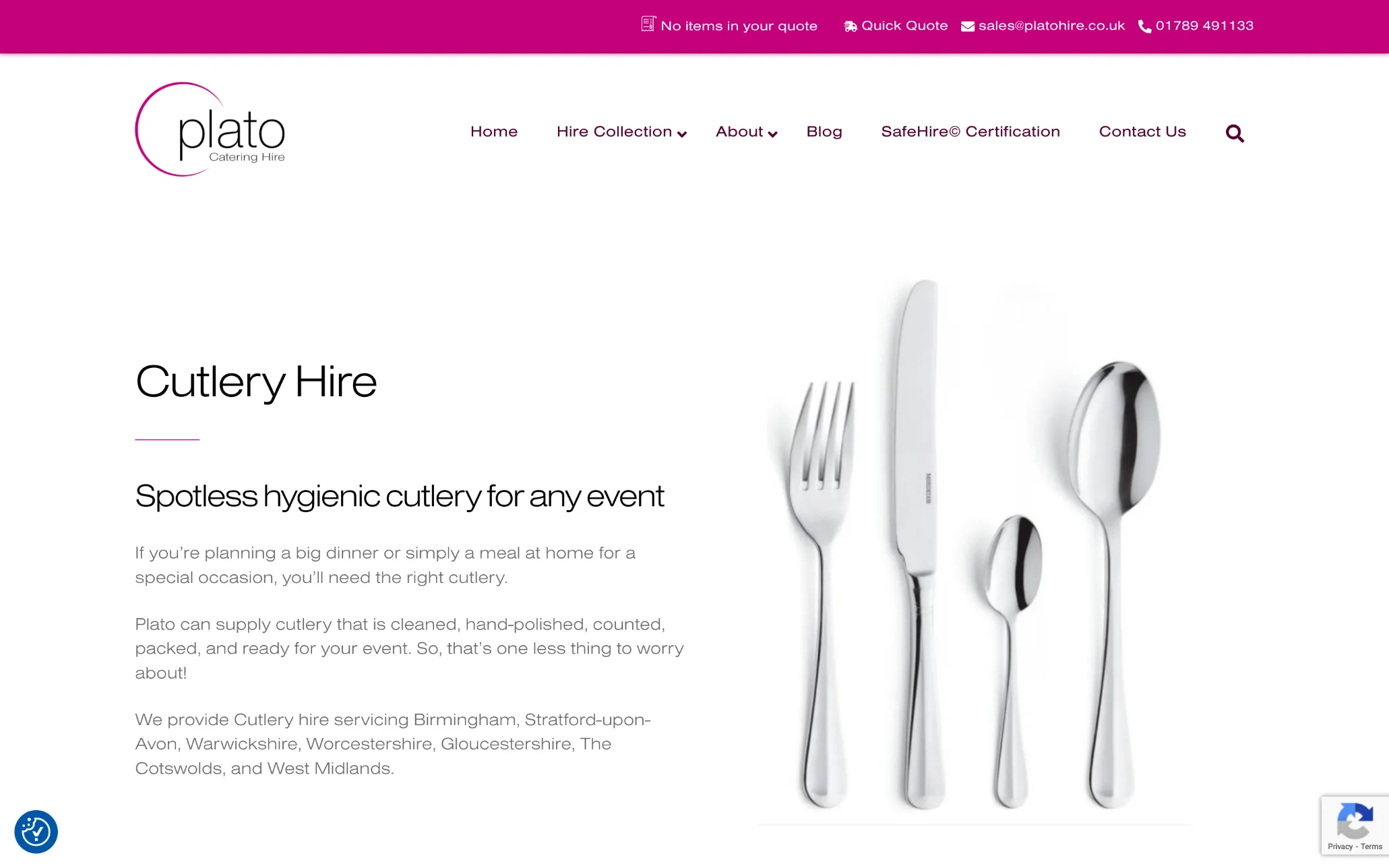 Plato Hire website