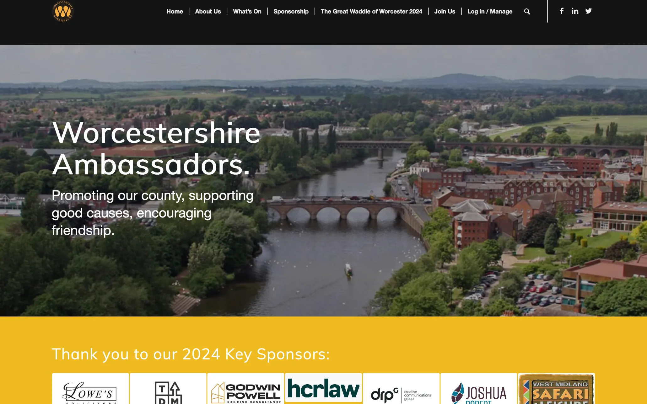 Worcestershire Ambassadors website